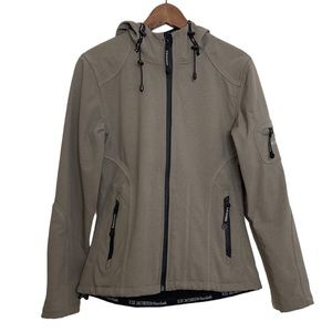 Ilse Jacobsen Raincoat Womens 36 US 8 Gray Waterproof Hooded Softshell Fleece